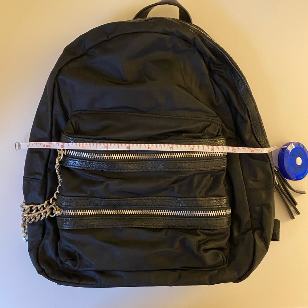 Express Backpack With Silver Chain Accent - Black - image 3